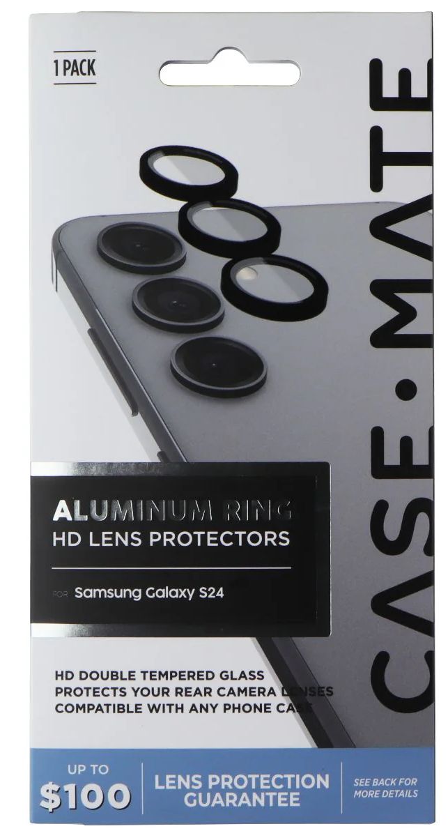 Case-Mate Aluminum Ring HD Lens Protectors for Samsung Galaxy S24 - Black by Case-Mate - Refurbished - Brand New condition - Image 2