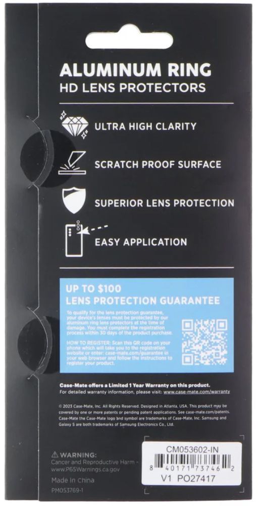 Case-Mate Aluminum Ring HD Lens Protectors for Samsung Galaxy S24+ - Transparent/Black - Brand New by Case-Mate - Image 8