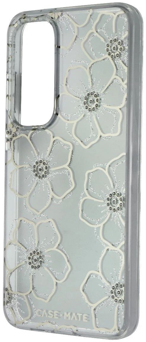 Case-Mate Floral Gems Phone Case for Samsung Galaxy S24 FE - Clear/Gold by Case-Mate - Refurbished - Brand New condition - Image 3
