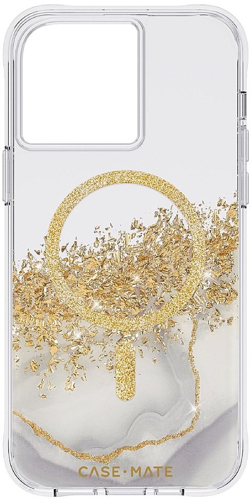 Case-Mate Karat Marble Phone Case with MagSafe for iPhone 14 Plus - Clear/Gold by Case-Mate - Image 2