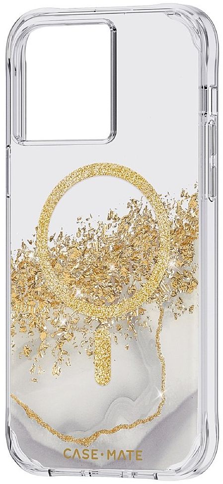 Case-Mate Karat Marble Phone Case with MagSafe for iPhone 14 Plus - Clear/Gold by Case-Mate - Image 3