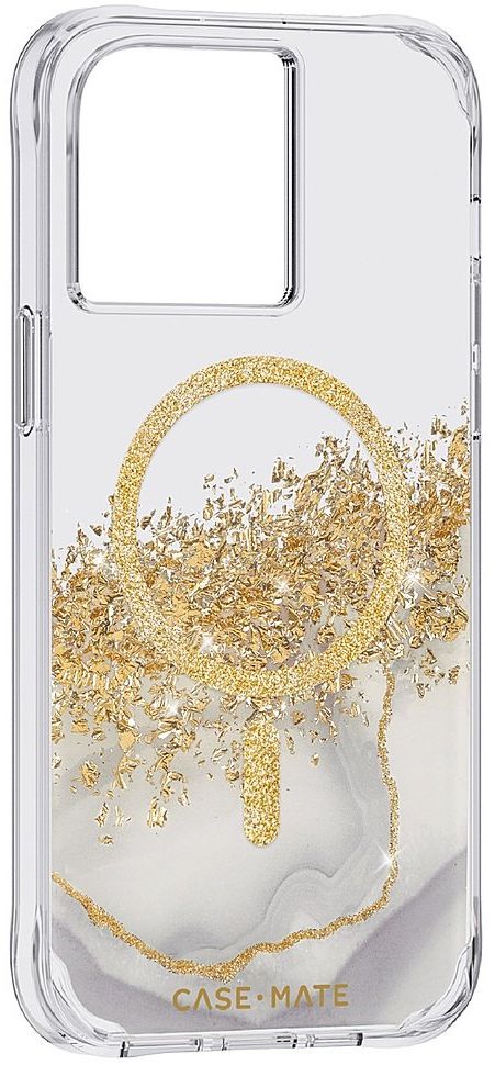Case-Mate Karat Marble Phone Case with MagSafe for iPhone 14 Plus - Clear/Gold by Case-Mate - Image 4