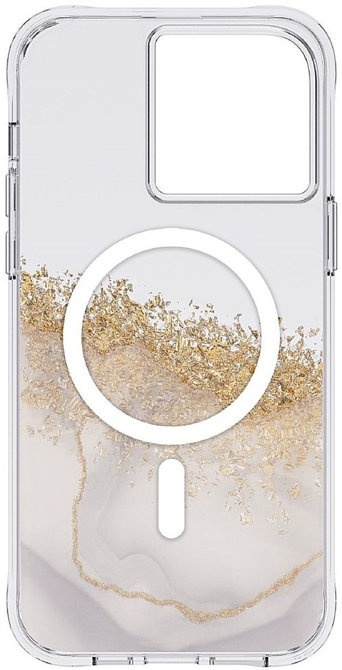 Case-Mate Karat Marble Phone Case with MagSafe for iPhone 14 Plus - Clear/Gold by Case-Mate - Image 5