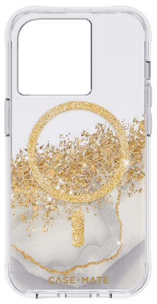 Case-Mate Karat Marble Phone Case with Magsafe for iPhone 14 Pro - Clear/Gold by Case-Mate - Refurbished - Good condition - Image 2