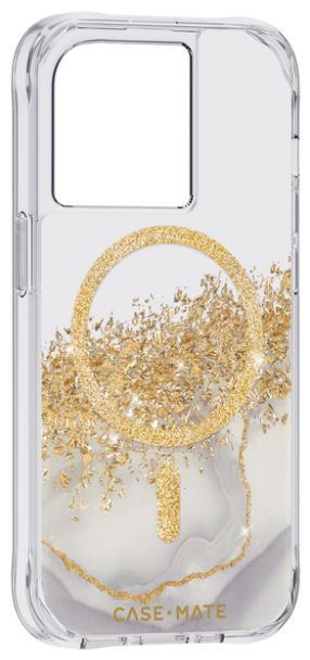 Case-Mate Karat Marble Phone Case with Magsafe for iPhone 14 Pro - Clear/Gold by Case-Mate - Refurbished - Good condition - Image 3