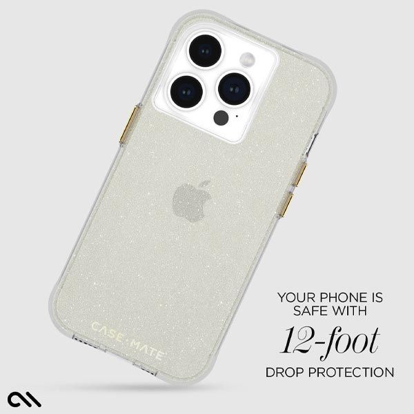 Case-Mate Sheer Crystal Phone Case for iPhone 15 Pro Max - Gold by Case-Mate - Image 2