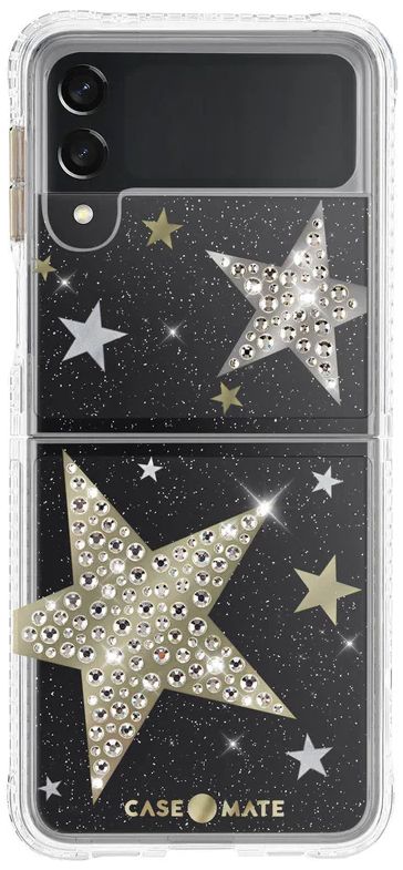 Case-Mate Sheer SuperStar Phone Case for Galaxy Z Flip3 5G - Clear/Silver/Gold by Case-Mate - Refurbished - Brand New condition - US$9.43