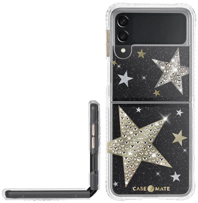 Case-Mate Sheer SuperStar Phone Case for Galaxy Z Flip3 5G - Clear/Silver/Gold by Case-Mate - Refurbished - Brand New condition - Image 2