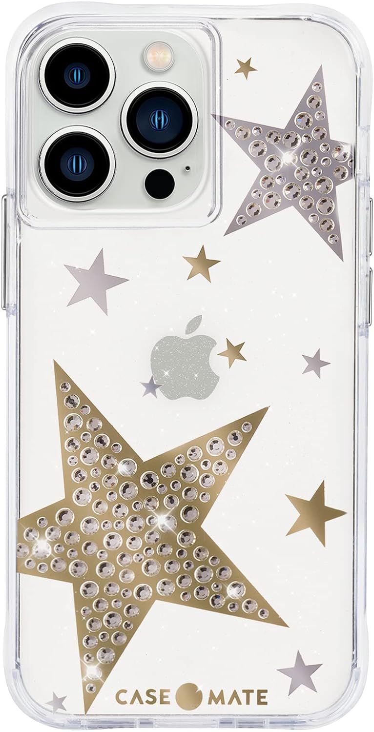 Case-Mate Sheer Superstar Phone Case for iPhone 13 Pro Max - Clear/Rhinestone Stars by Case-Mate - Refurbished - Like New condition - US$10.03