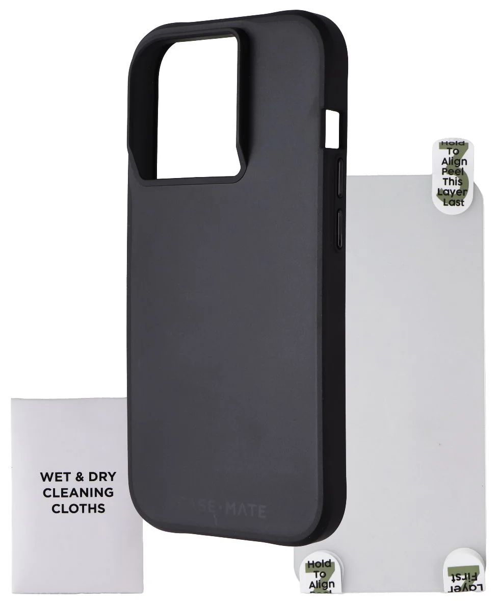 Case-Mate Tough Case + Glass Screen Protector for Apple iPhone 15 Pro - Black by Case-Mate - Refurbished - Very Good condition - US$8.78