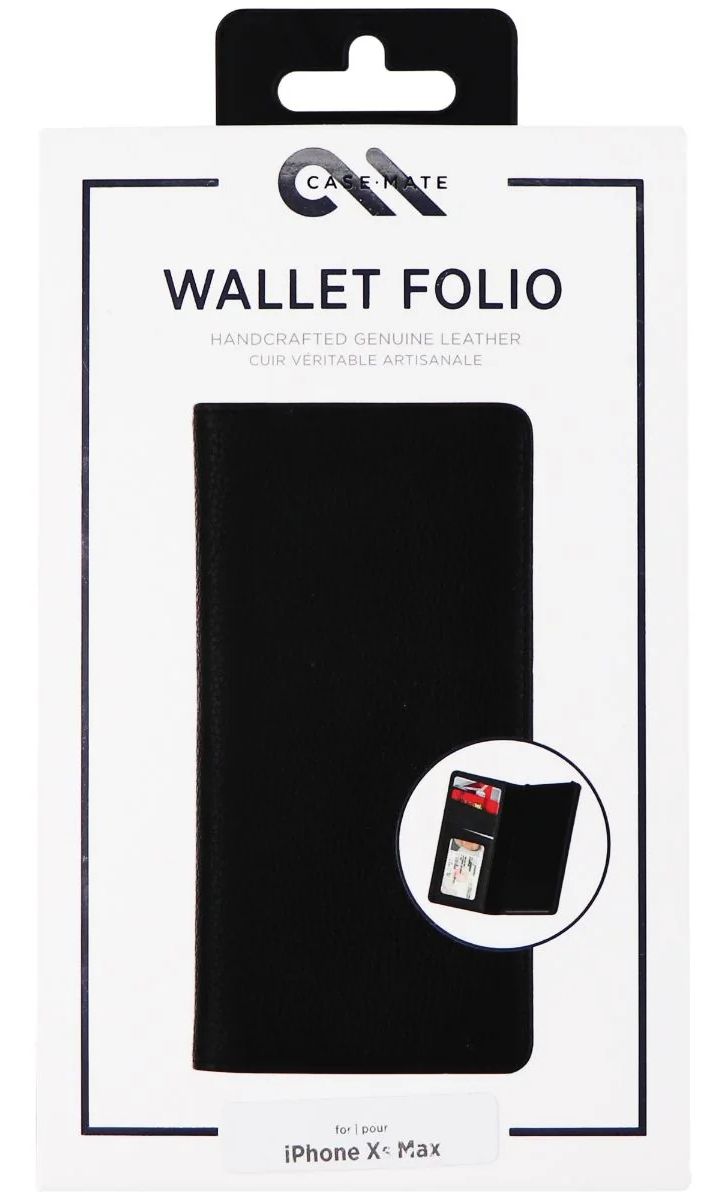 Case-Mate Wallet Folio Genuine Leather Case for Apple iPhone XS Max - Black by Case-Mate - Refurbished - Brand New condition - US$8.78