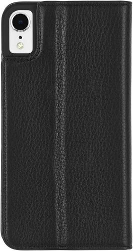 Case-Mate Wallet Folio Series Genuine Leather Phone Case for Apple iPhone XR - Black by Case-Mate - Refurbished - Brand New condition - CA$60.49