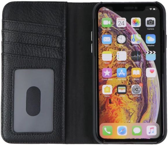 Case-Mate Wallet Folio Series Genuine Leather Phone Case for Apple iPhone XR - Black by Case-Mate - Image 3