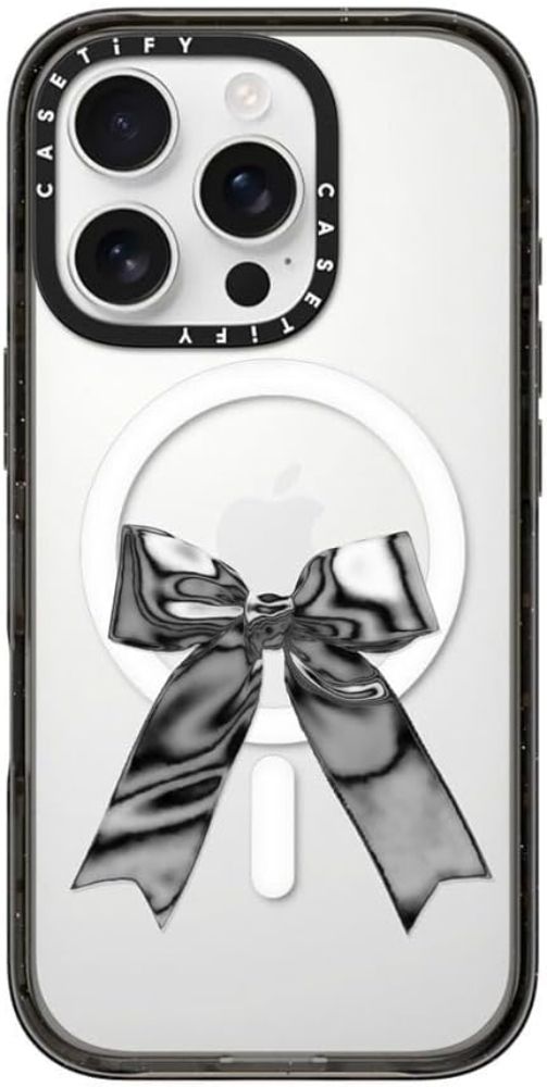 CASETiFY Impact Clear Phone Case with MagSafe for iPhone 16 Pro - Metallic Ribbon - Like New by CASETiFY - Refurbished - Like New condition - US$22.00