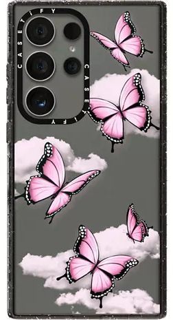 CASETiFY Impact Phone Case for Galaxy S24 Ultra - Pink Butterflies by CASETiFY - Refurbished - Brand New condition - US$20.43