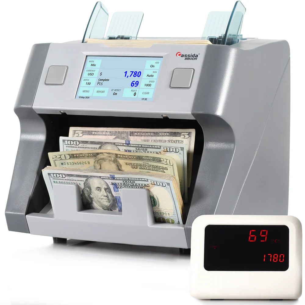Cassida 8800R V2 Mixed Bill Counter - Gray by Cassida - Refurbished - Like New condition - CA$997.99