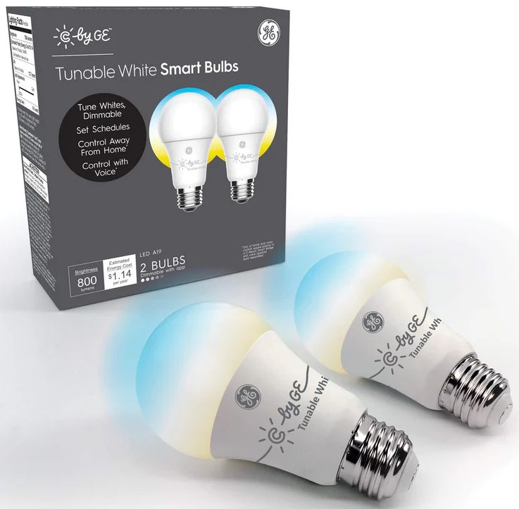 C by GE Tunable White Smart LED Bulbs (2-Pack) - White by C by GE - Refurbished - Like New condition - US$20.98