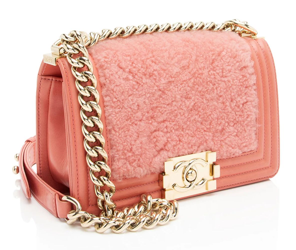 Chanel Shearling Calfskin Small Boy Bag - Calfskin - Pink by Chanel - Image 2