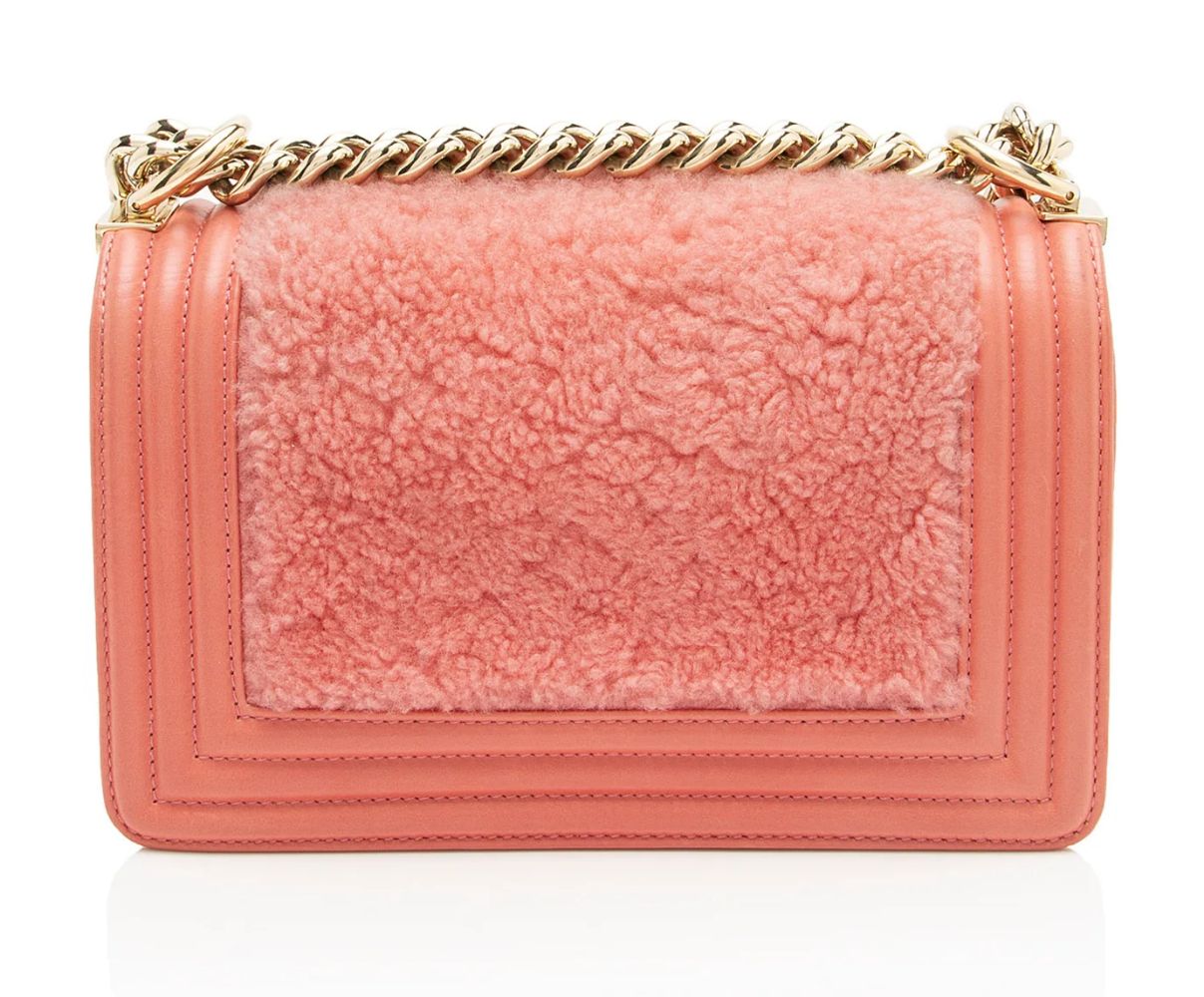 Chanel Shearling Calfskin Small Boy Bag - Calfskin - Pink by Chanel - Image 3