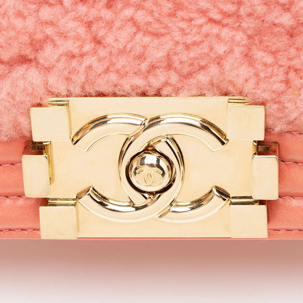 Chanel Shearling Calfskin Small Boy Bag - Calfskin - Pink by Chanel - Image 9
