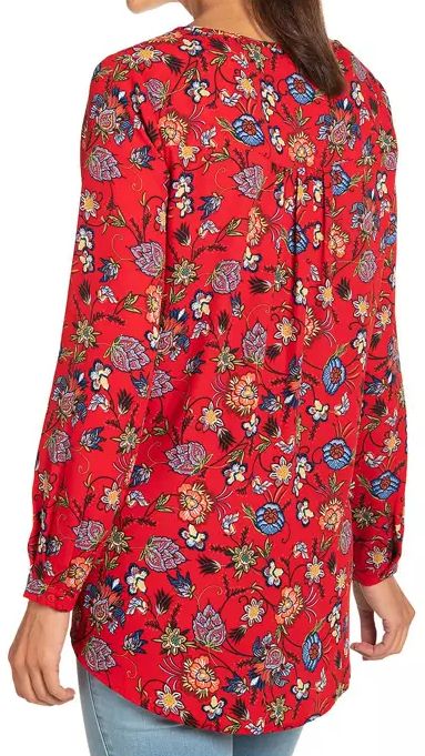 Chelsea & Theodore Women's Crossover Woven Top L - Red Floral by Chelsea & Theodore - Image 2