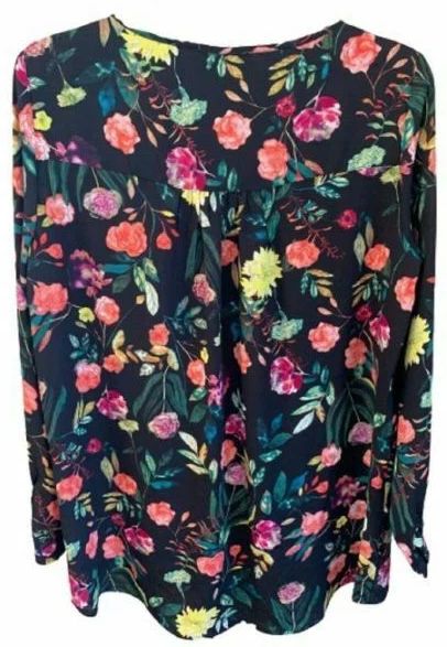 Chelsea & Theodore Women's Top Multi Painterly Floral - M - Black by Chelsea & Theodore - Image 2