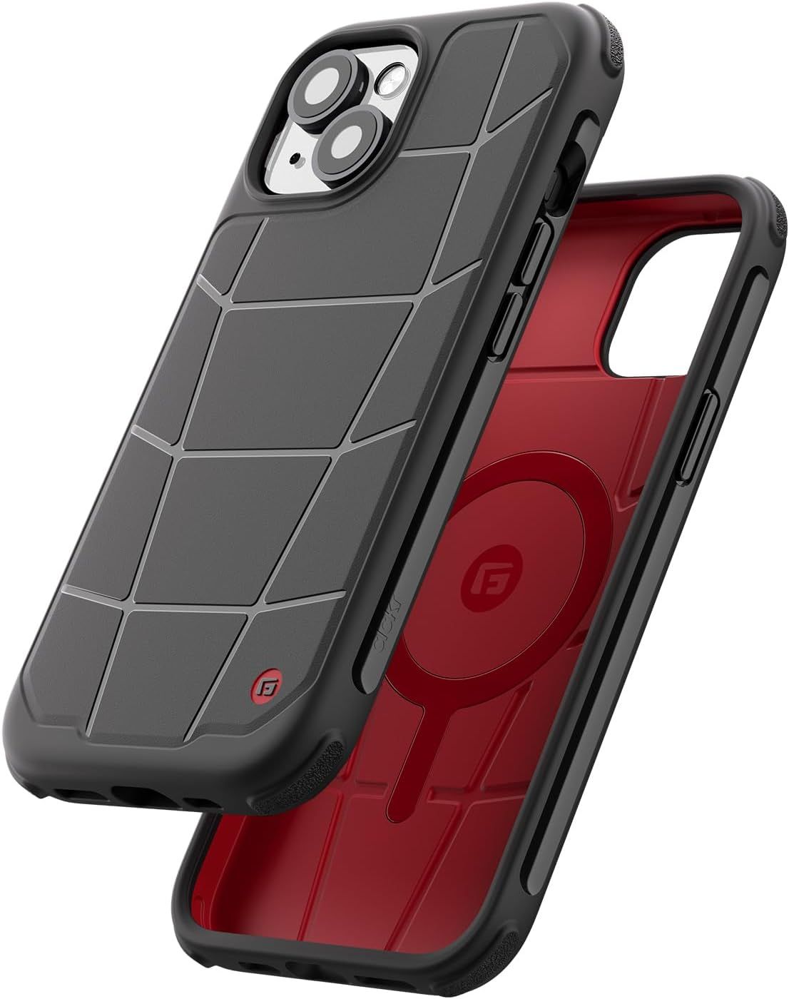Clckr G-Form Force Phone Case with MagSafe for iPhone 15 - Black/Red by Clckr - Refurbished - Brand New condition - US$13.93