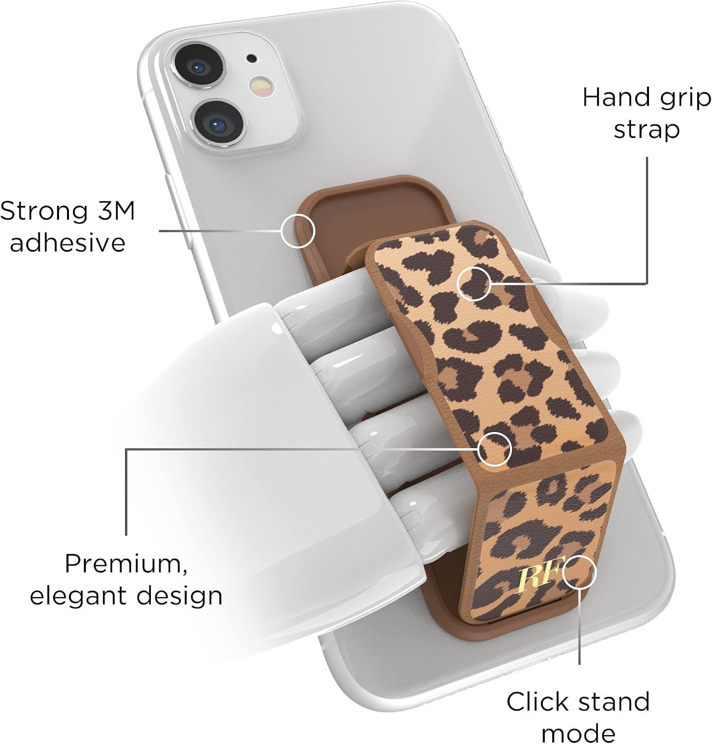 CLCKR RF RICHMOND & FINCH Stand & Grip Universal Phone Holder - Leopard by Clckr - Refurbished - Brand New condition - Image 4