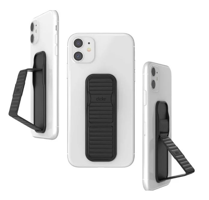 Clckr Stand & Grip Pebbled Line Phone Grip - Black by Clckr - Refurbished - Good condition - US$15.98