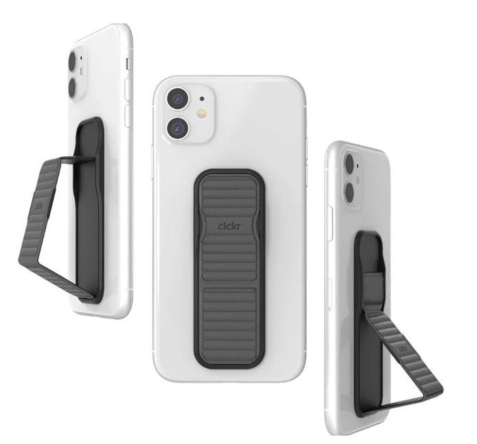 Clckr Stand & Grip Pebbled Line Phone Grip - Grey by Clckr - Refurbished - Good condition - US$8.93