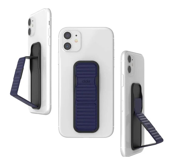 Clckr Stand & Grip Pebbled Line Phone Grip - Navy by Clckr - Refurbished - Brand New condition - US$20.98