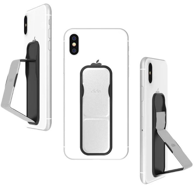 Clckr Stand & Grip Phone Grip - Silver by Clckr - Refurbished - Good condition - US$10.98