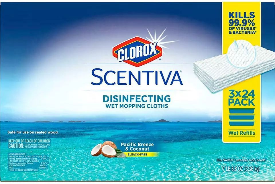 Clorox Scentiva Wet Pad Refills Pacific Breeze Coconut 24 ct. (3-Pack) - White by Clorox - Image 2