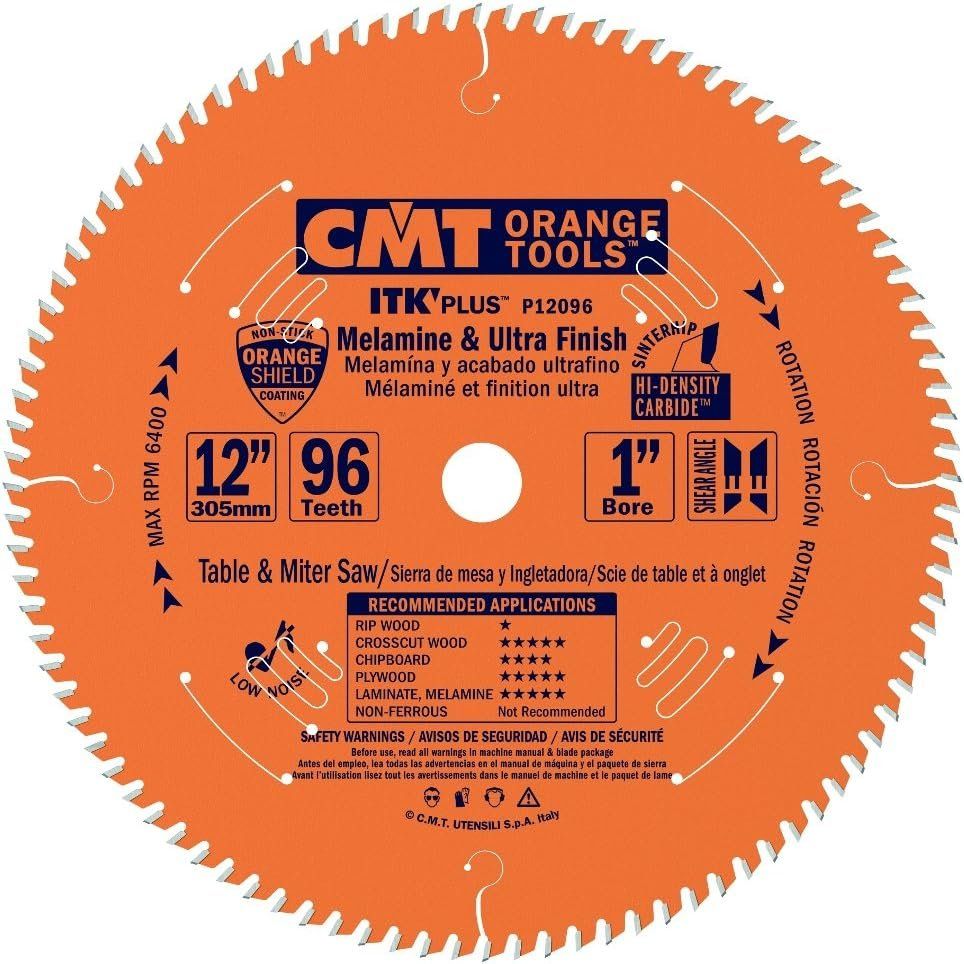 CMT P12096 1" Bore ITK Melamine & Ultra Finish Saw Blade - Orange by CMT - Refurbished - Premium condition - US$65.23