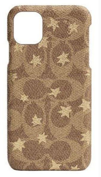 Coach Slim Wrap Case for Apple iPhone 11 Smartphones - Khaki / Gold Foil Stars Coach Slim Wrap Case for Apple iPhone 11 Smartphones - Khaki / Gold Foil Stars