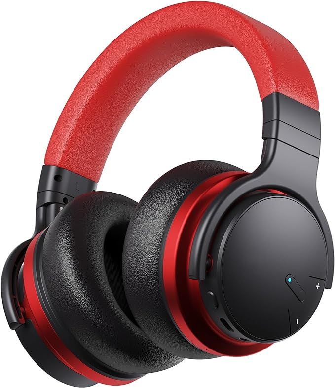 Commalta E7 Active Noise Cancelling Wireless Headphones - Red by Commalta - Refurbished - Very Good condition - US$42.78