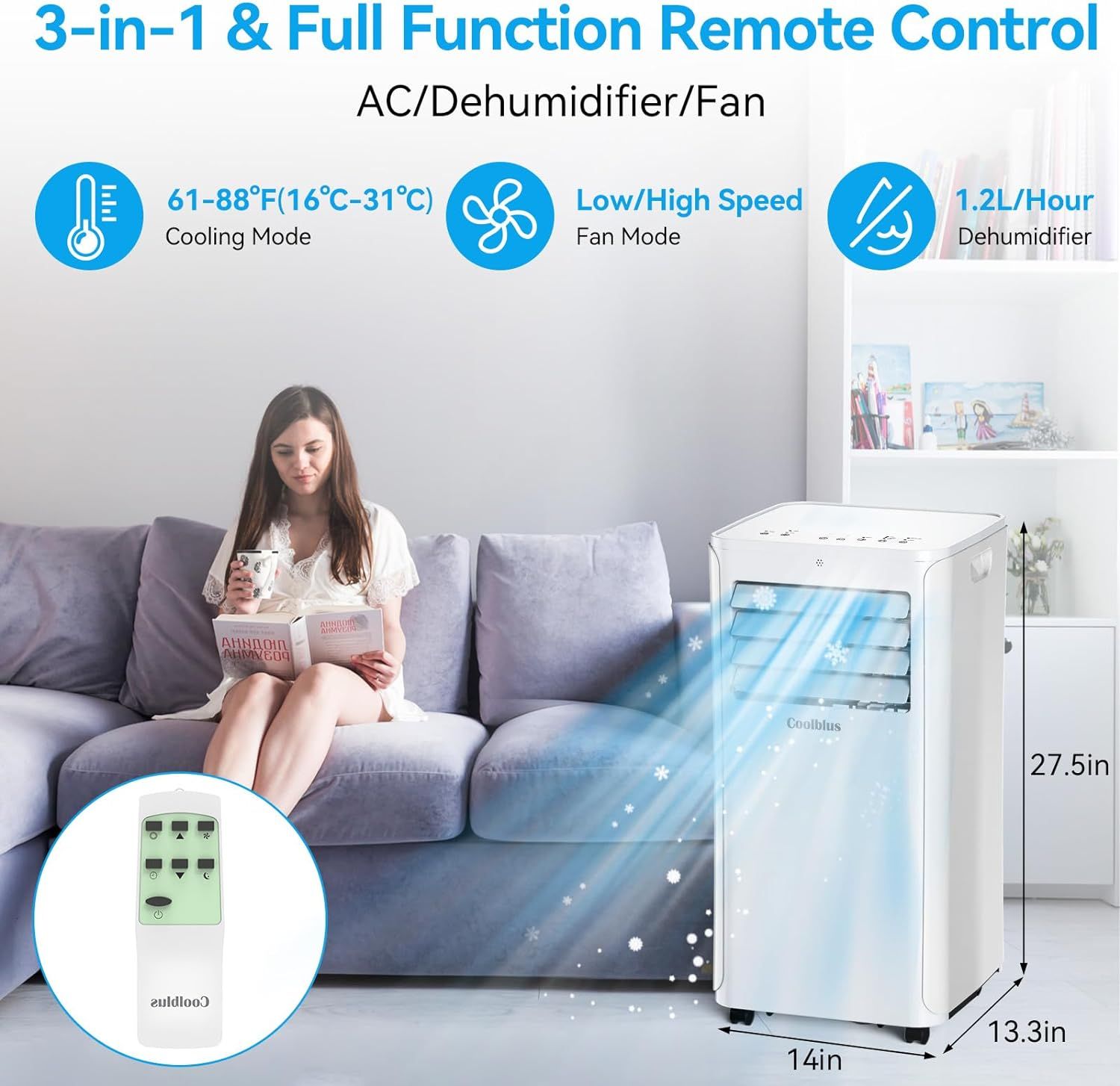 Coolblus A016B Portable Air Conditioner - White by Coolblus - Image 2