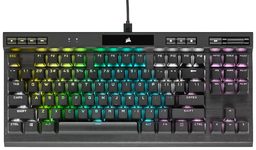Corsair K70 RGB TKL CHAMPION SERIES Optical-Mechanical Gaming Keyboard - OPX Mechanical - Black by Corsair - Refurbished - Brand New condition - CA$182.48