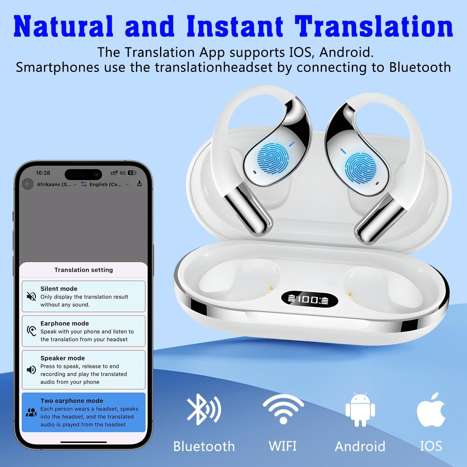 Cotgot Language Translation Earbuds with 144 Language Translation HAZ1 - White by Cotgot - Refurbished - Very Good condition - Image 2