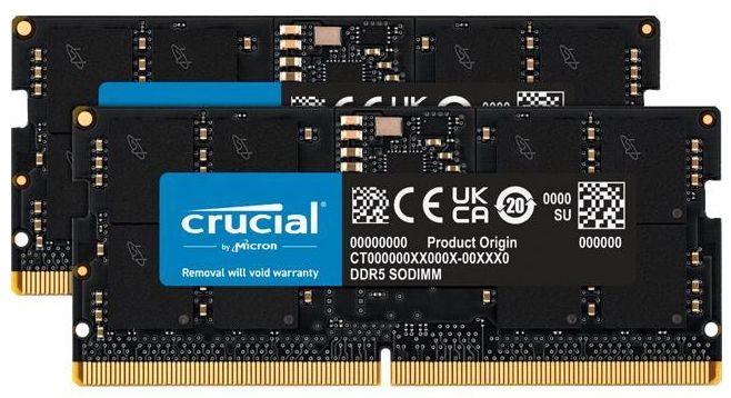 Refurbished Crucial 64GB Kit (32GBx2) DDR5-5600 SODIMM Laptop
