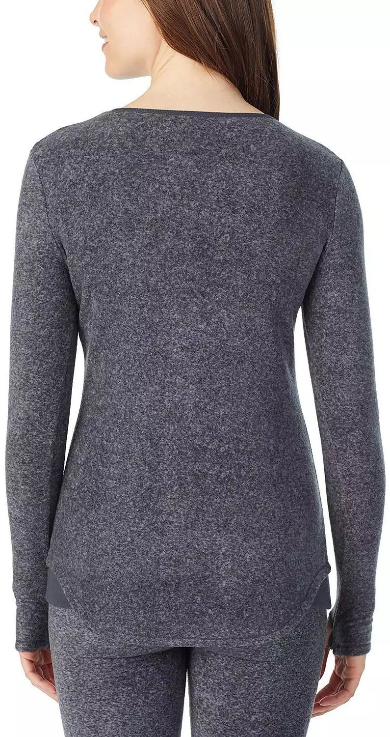 Cuddl Duds Fleecewear with Stretch Long Sleeve Crew - 2XL - Charcoal Heather by Cuddl Duds - Image 3