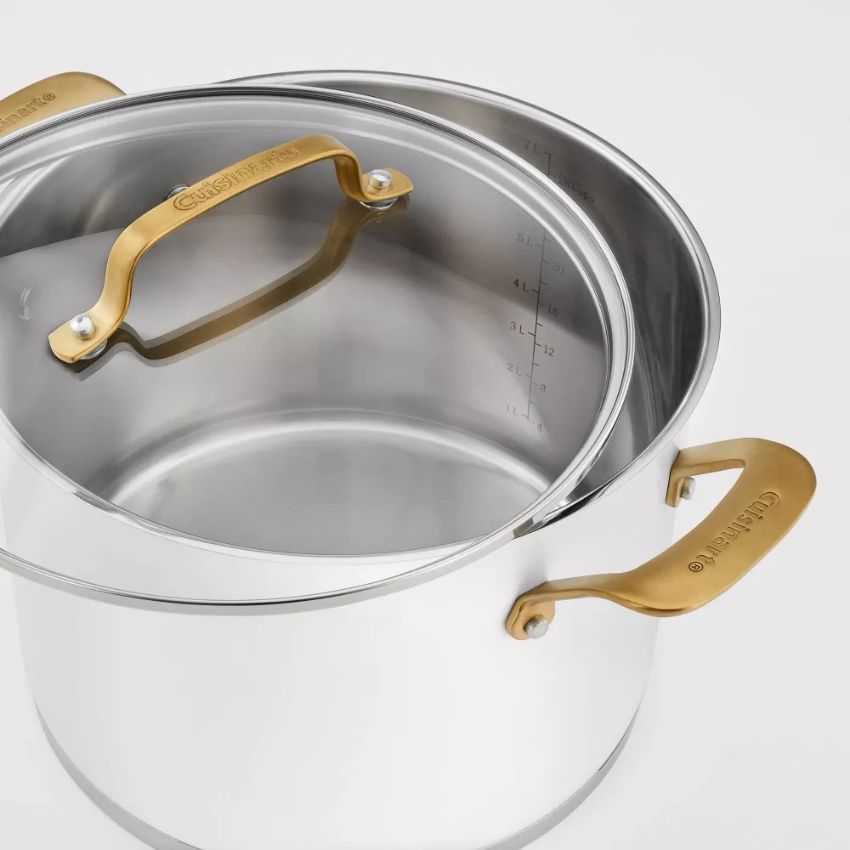 Cuisinart 839-8MW Classic Stainless Steel Cookware Set 8-Piece - Matte White/Brushed Gold by Cuisinart - Image 7