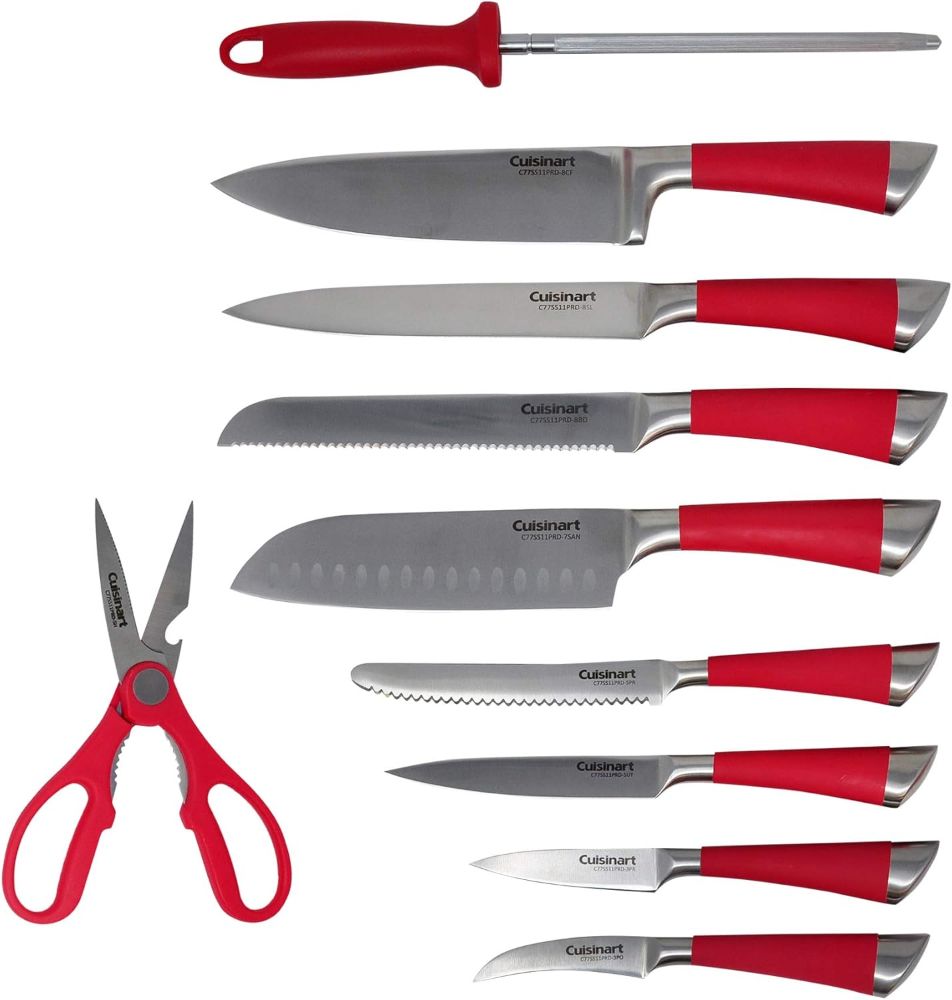 Cuisinart C77SS-11PRDGR 11-Piece Arista Collection Cutlery Stainless Steel Knife Block Set - Red by Cuisinart - Image 7