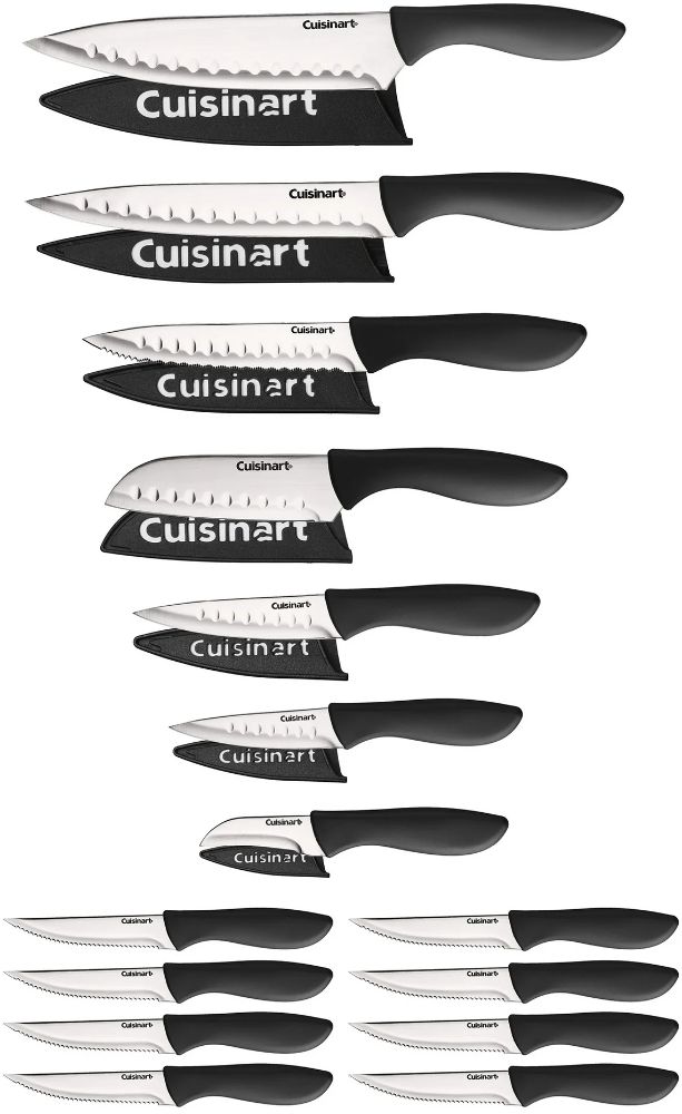 Cuisinart C77SS-22PKS Stainless Steel Cutlery Set 22-Piece - Silver/Black by Cuisinart - Refurbished - Very Good condition - US$18.98