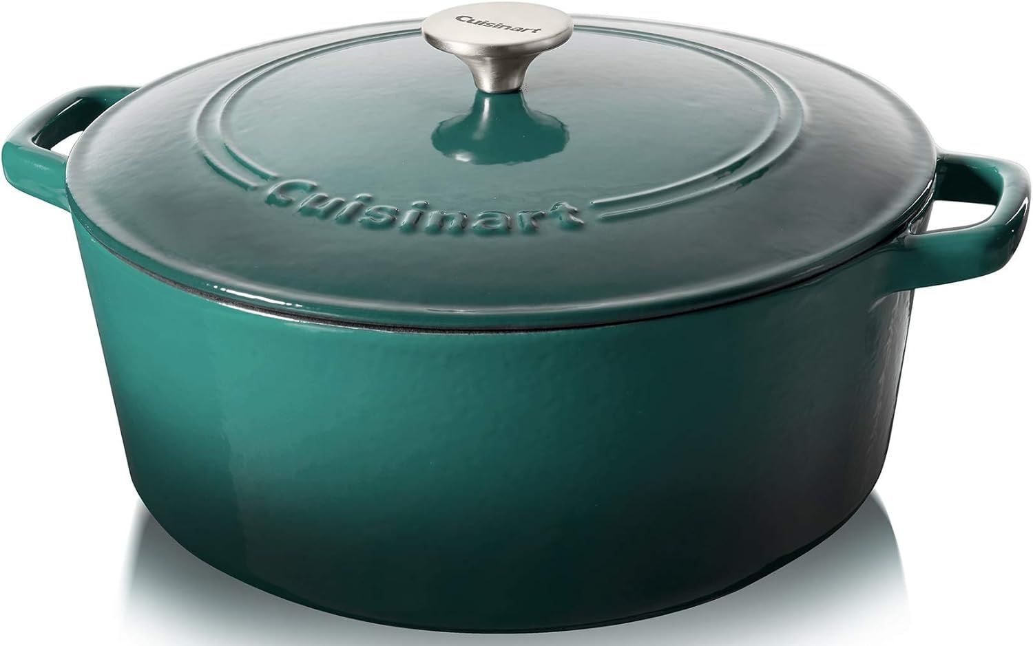 Cuisinart Casserole Cast Iron 7 Quart with Cover (C1670) - Teal Gradient by Cuisinart - Refurbished - Very Good condition - US$84.49