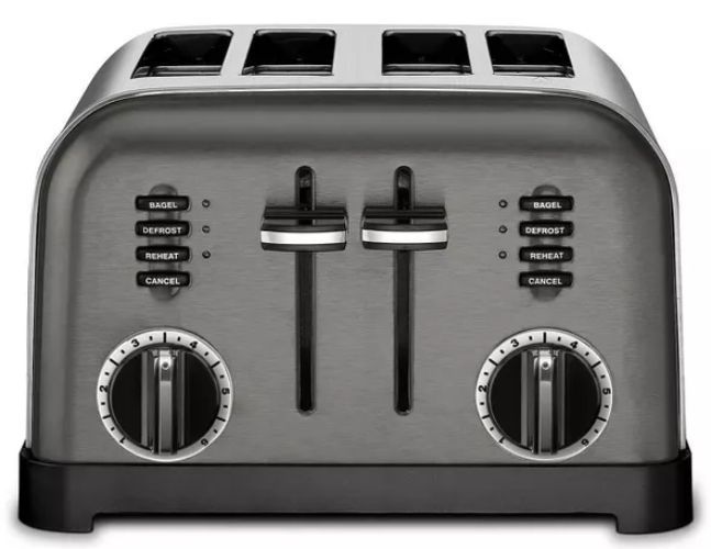 Cuisinart Classic 4-Slice Toaster (CPT-180BKS) - Black/Stainless Steel by Cuisinart - Refurbished - Very Good condition - US$140.99
