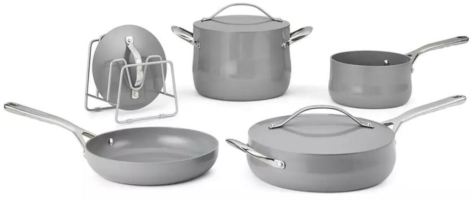 Cuisinart 34C-8GR Culinary Collection Nonstick Ceramic Cookware Set 8-Piece - Gray by Cuisinart - Refurbished - Very Good condition - US$131.98