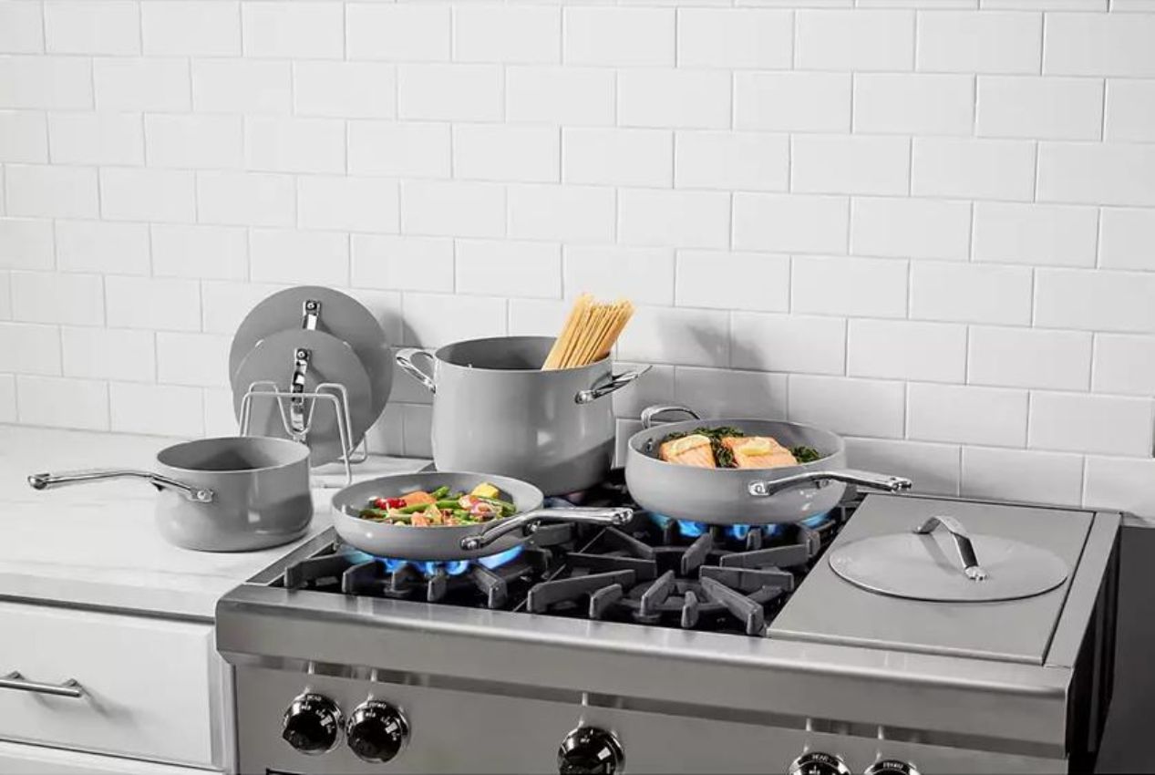 Cuisinart 34C-8GR Culinary Collection Nonstick Ceramic Cookware Set 8-Piece - Gray by Cuisinart - Image 2
