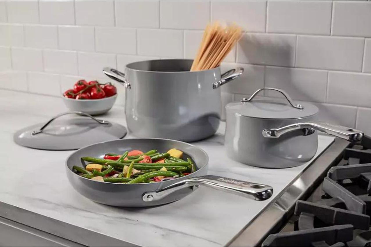 Cuisinart 34C-8GR Culinary Collection Nonstick Ceramic Cookware Set 8-Piece - Gray by Cuisinart - Image 4