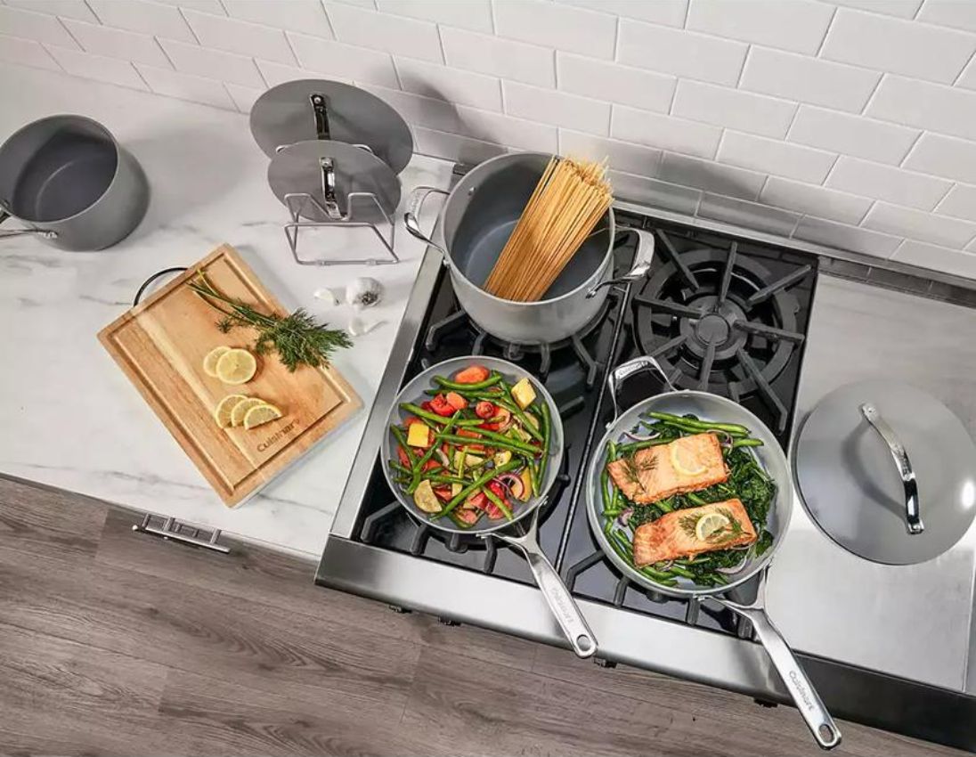 Cuisinart 34C-8GR Culinary Collection Nonstick Ceramic Cookware Set 8-Piece - Gray by Cuisinart - Image 5